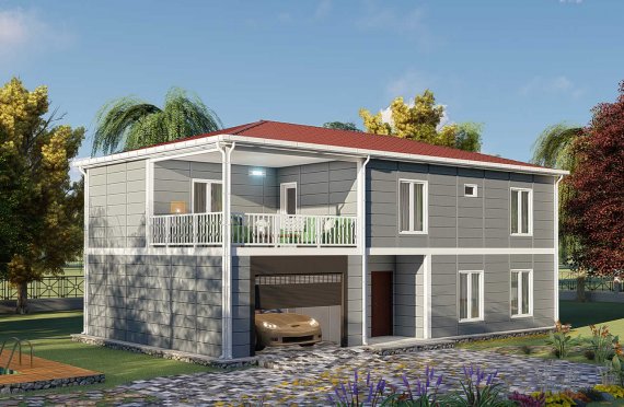 Casas Pré-fabricadas de 206 m2 com Varanda