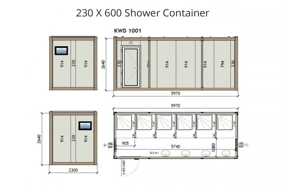 KW6 230X600 Container de Duș