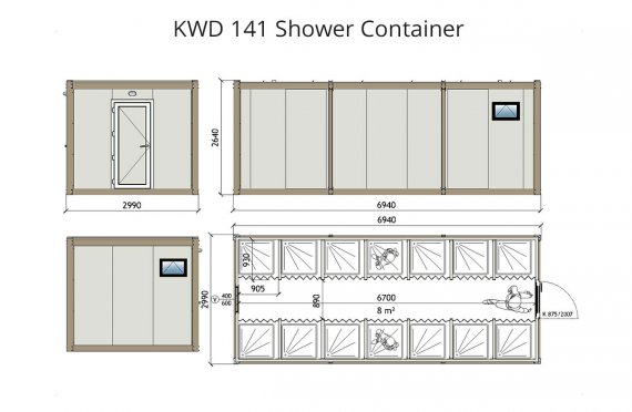 KWD 141 Container de Duș
